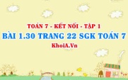 Bài 1.30 trang 22 SGK Toán 7 tập 1 Kết nối tri thức